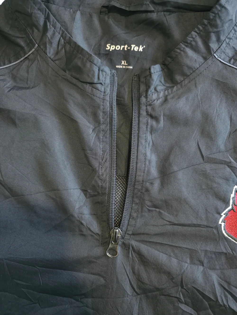 Sport-Tek Windbreaker Jacket XL Black Pullover Team Logo Lightweight Zip